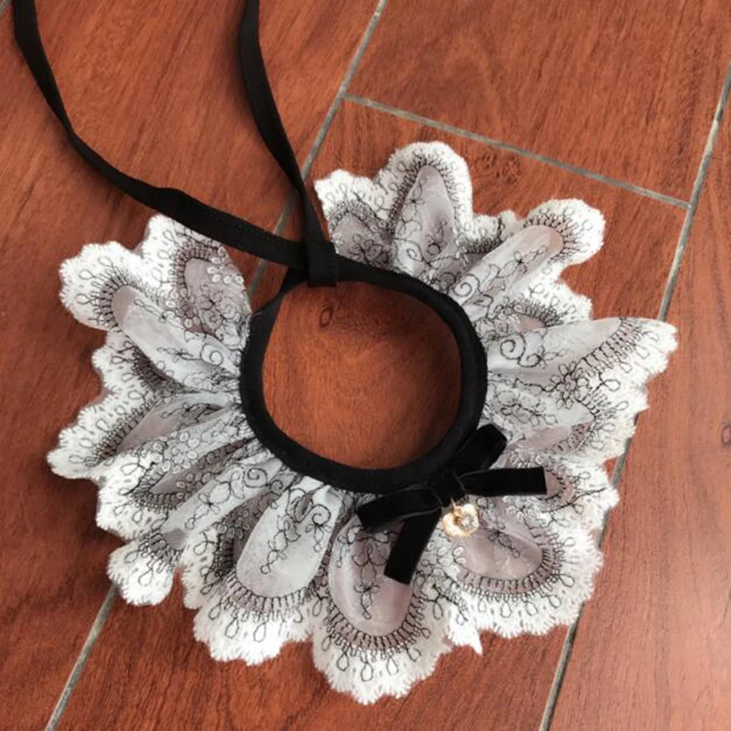 Fashion Pets Dog Bib Collars for Puppy Cat Tie Handmade Necklace Lace For Small Dogs Accessories Poodle | Дом и сад