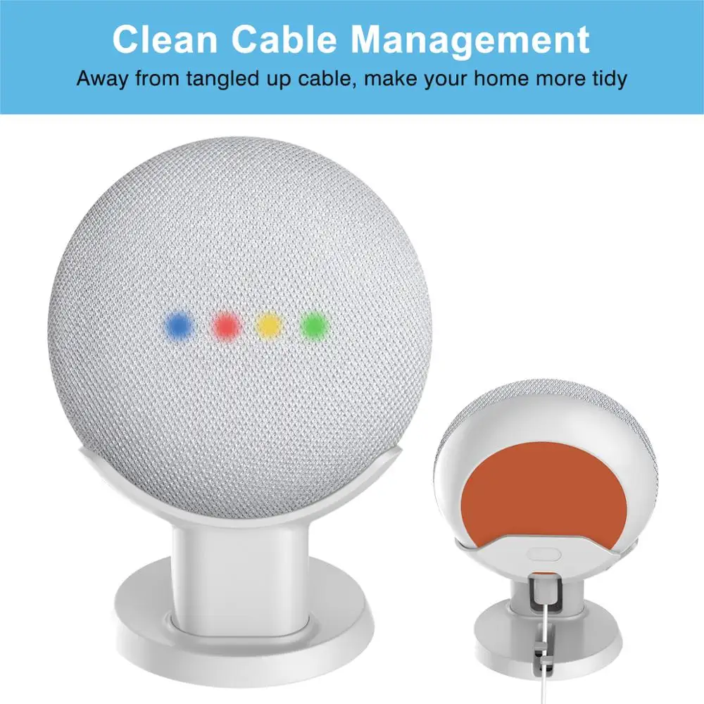  2Pcs Google Home Mini Desktop Stand Holder Voice Assistants Compact Table Holder Case Plug In Kitch