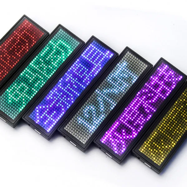 

Real 48x12 Dots LED Name Badge with Magnet and Pin + Scrolling display Message Sign Rechargeable Led Name Tag For Event