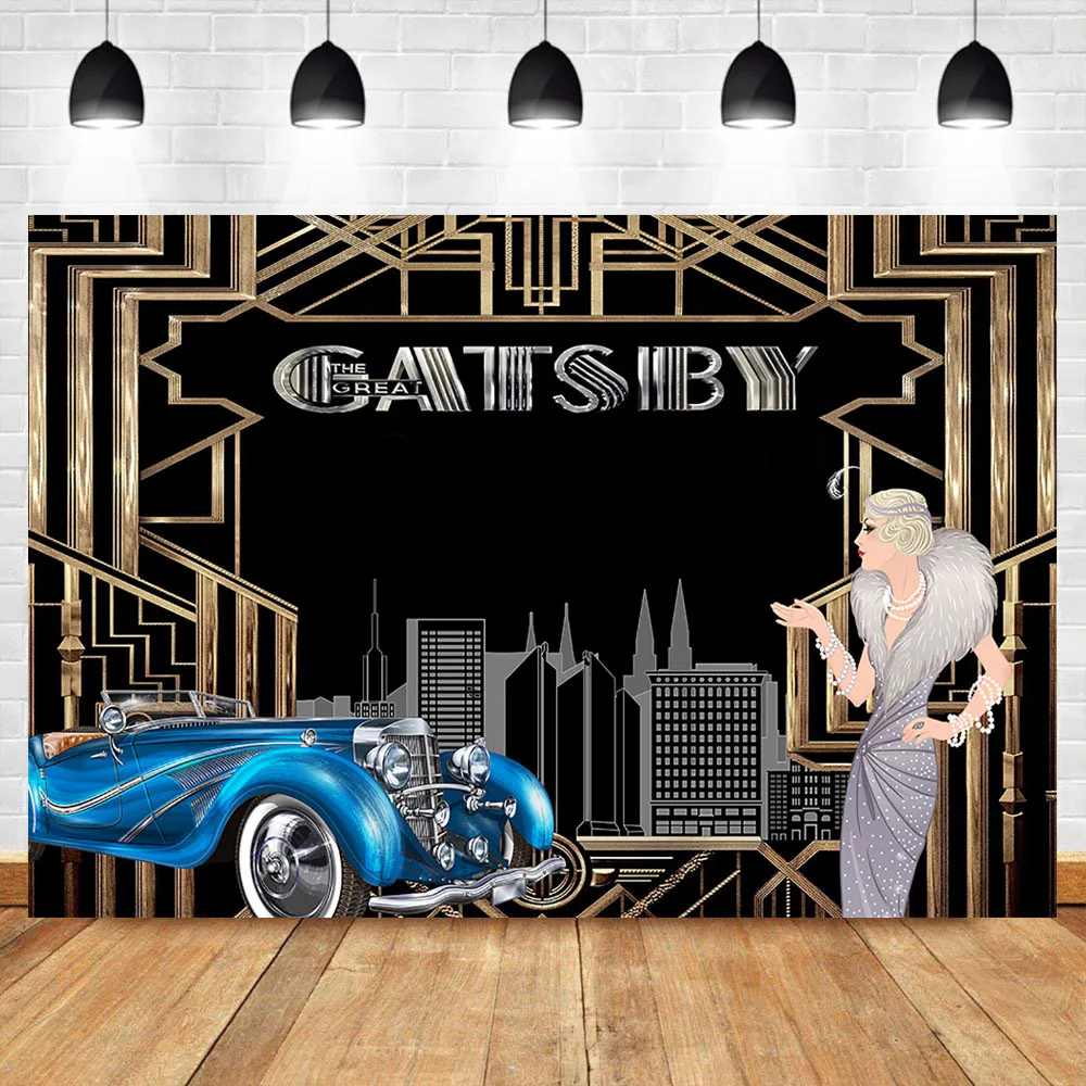 NeoBack Great Gatsby 20s Стиль фон 1920's Ретро Хлопушка девушка фотографии фон Винтаж Гэтсби вечерние баннер фоны