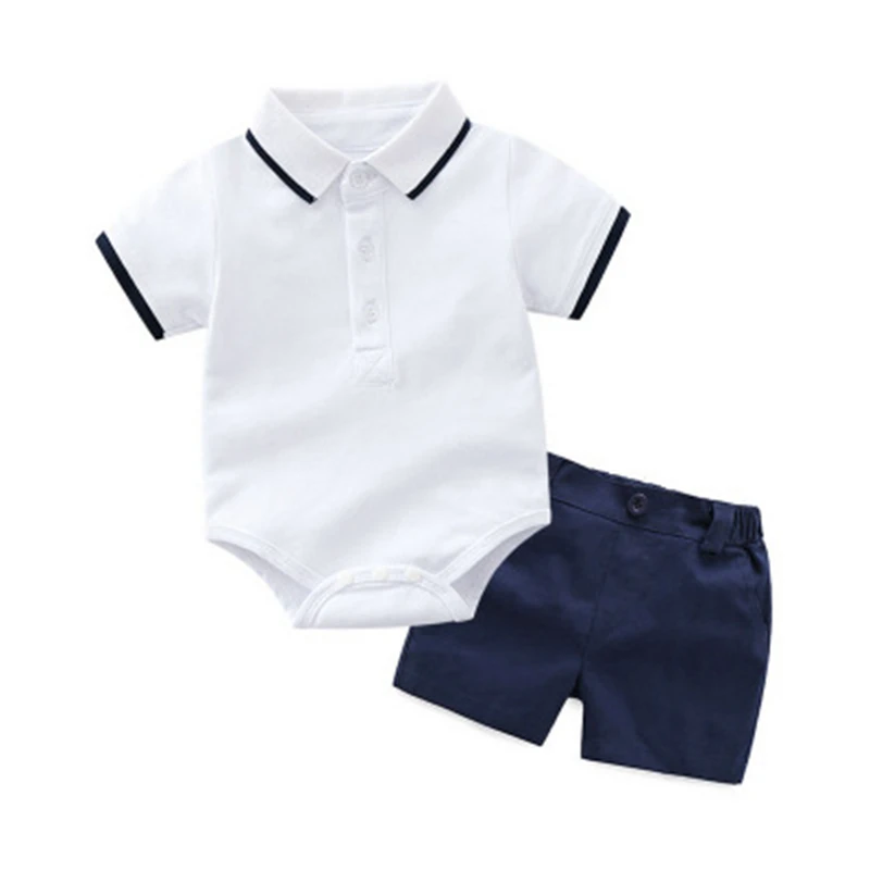 Костюм Джентльмена футболка с короткими рукавами+ однотонные штаны комплект одежды из 2 предметов для мальчиков Удобная модная детская одежда для мальчиков - Цвет: Зеленый