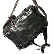 Мужской рюкзак для путешествий из натуральной кожи, модный школьный рюкзак, мужской кожаный рюкзак, школьная сумка, черный рюкзак для женщин