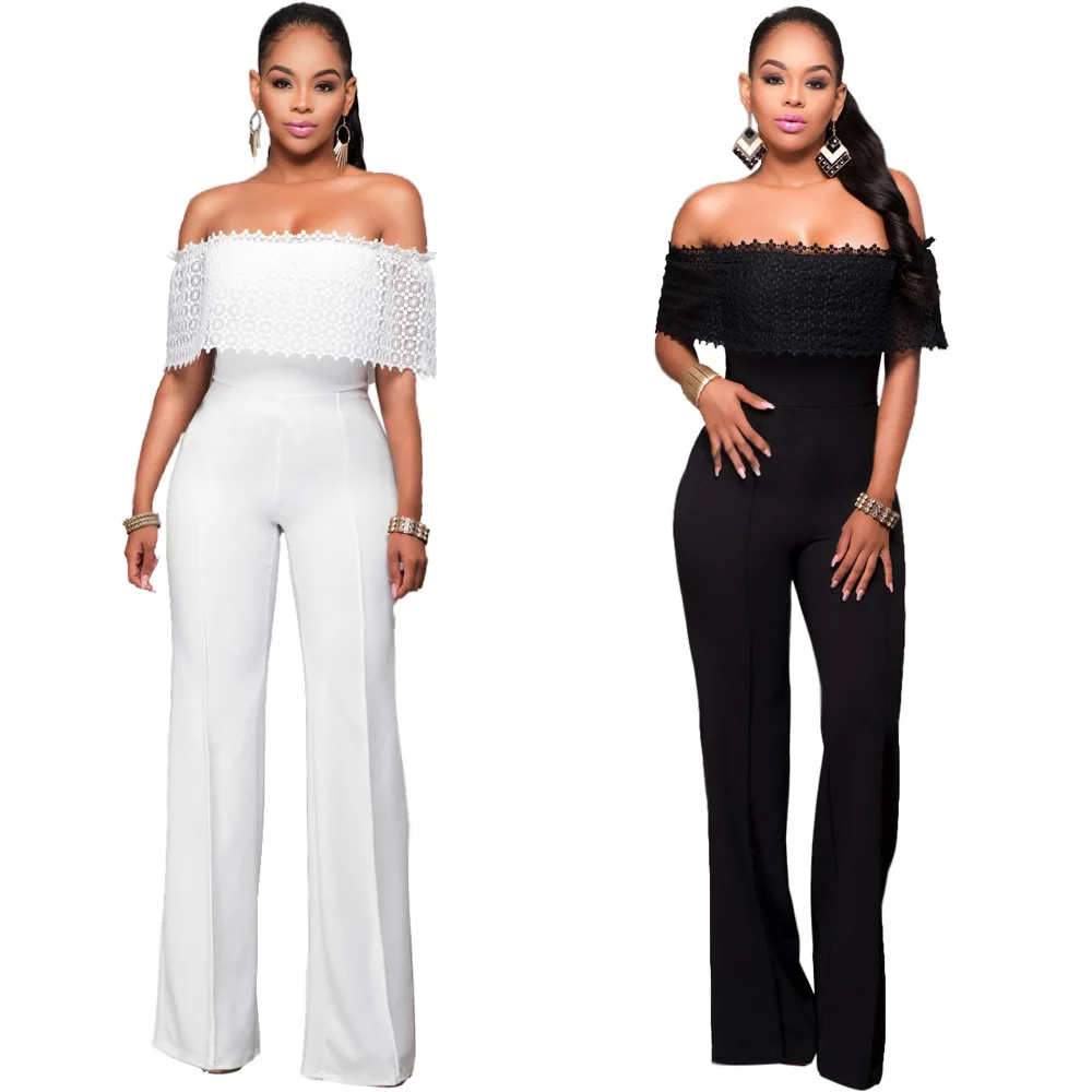 Fashion White Bodysuit Women Sexy Rompers Womens Jumpsuit