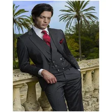 Smoking Italian Wedding Suits And Morning Coats Groom Tuxedos Groomsman Suit Custom Made Man Business Suit(jacket+pants+vest)