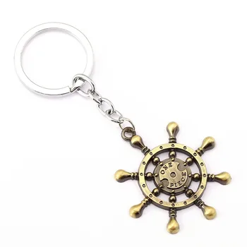 

10/pcs ONE PIECE Keychain Rudder Key Ring Holder Gift Chaveiro Car Key Chain Pendant Anime Jewelry Souvenir YS11495