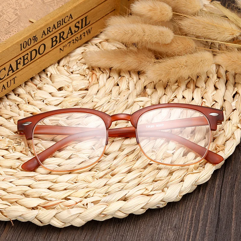 Классические очки для чтения, мужские ретро очки TR90, полуоправа, дальнозоркость, очки против усталости