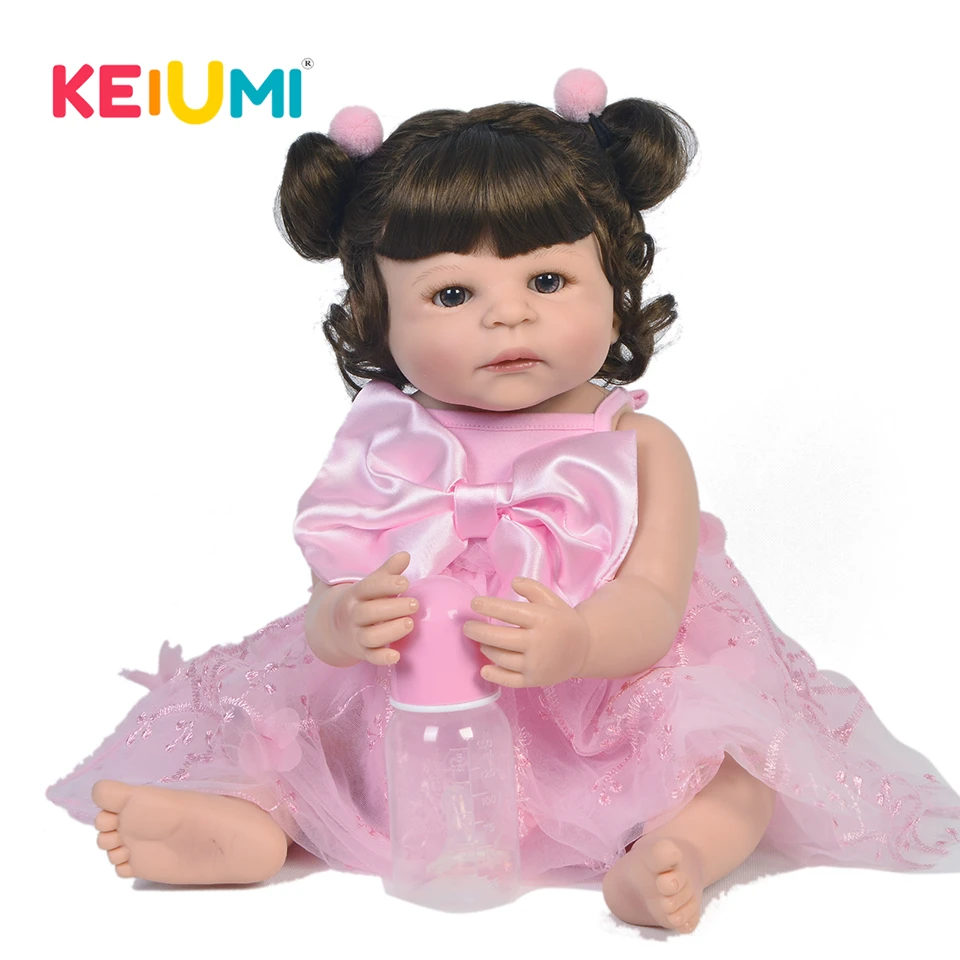 

KEIUMI 22 Inch Realistic Princess Baby Dolls 55 cm Full Silicone Reborn Baby Girl Dolls DIY Toys For Kids Birthday XMAS Gifts