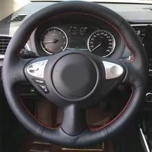Coche-stying de cuero genuino protector para volante de coche accesorios de coche para Nissan Sentra Juke Maxima Infiniti FX FX35 FX37 FX50