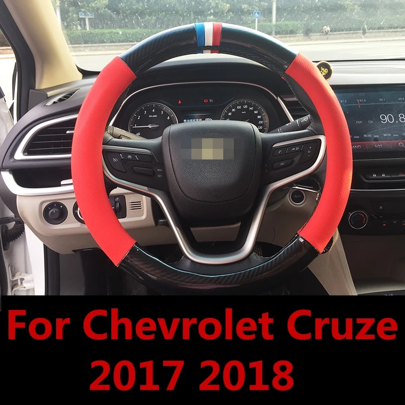 Чехлы на руль для Chevrolet Cruze 2017 2018 оплетка из мягкой кожи автомобиля аксессуары