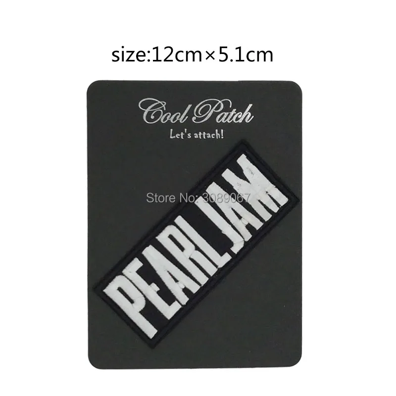 

4.75" Pearl Jam Iron On Patches Black & White Music Band Rock Punk series Embroidered badge costume rockabilly clothing