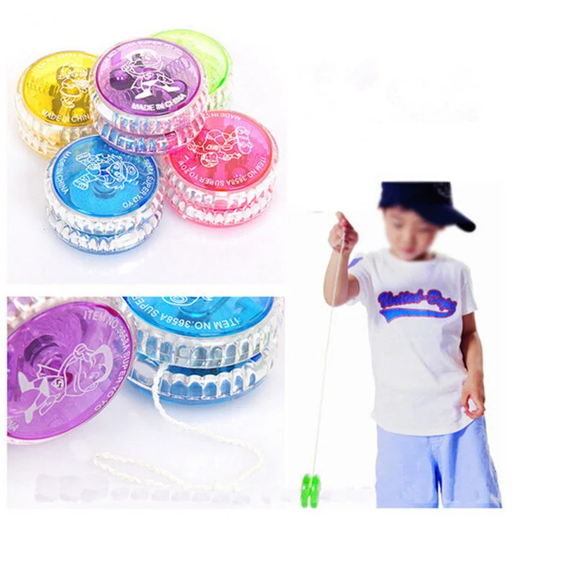 1Pc High Speed YoYo Ball Luminous Flashing Child Clutch Mechanism Yo-Yo Toys for Kid Entertainment ladybug Random color sent