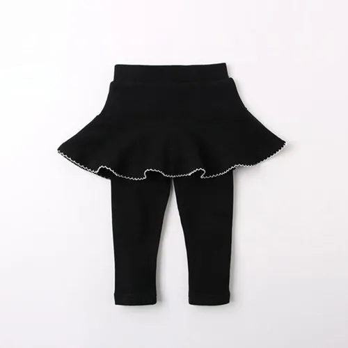 Для маленьких девочек от 0 до 4 лет; Цвет черный, серый; хлопковая Повседневная узкая юбка; брюки; Детские модные однотонные леггинсы-пачки; одежда - Цвет: Черный