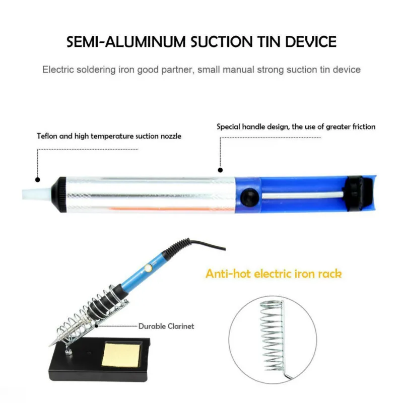 60W 110V/220V Adjustable Electric Temperature Welding Soldering Iron Tool Kit EU/UK/US Plug