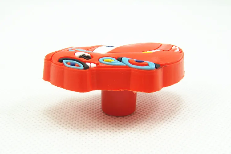 10 قطع الأحمر سيارة لينة البلاستيك درج الأثاث مقبض خزانة مجلس الوزراء الباب الكرتون درج سحب الأطفال حماية مقبض