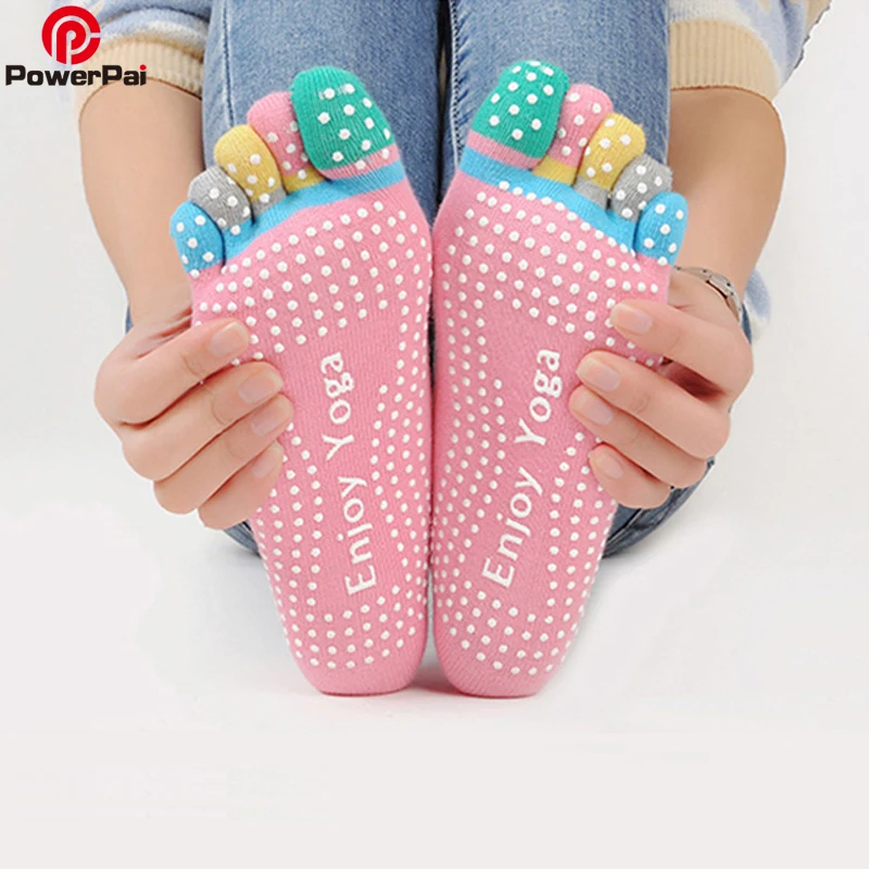 Забавные носки с пальцами для йоги; женские хлопковые носки с 5 пальцами; раздельные Компрессионные спортивные носки; meias Calcetines; цветные нескользящие носки