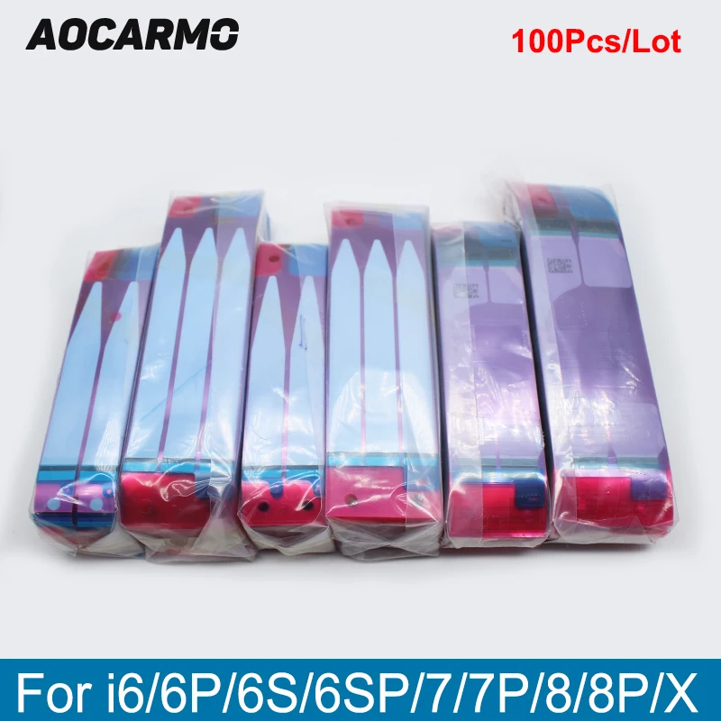 

100Pcs/Lot Aocarmo Battery Adhesive Glue Tape Anti-Static Sticker Strip For iPhone 5S/6/6P/6S/6SP/7/7P/8/8P 4.7" 5.5" Plus