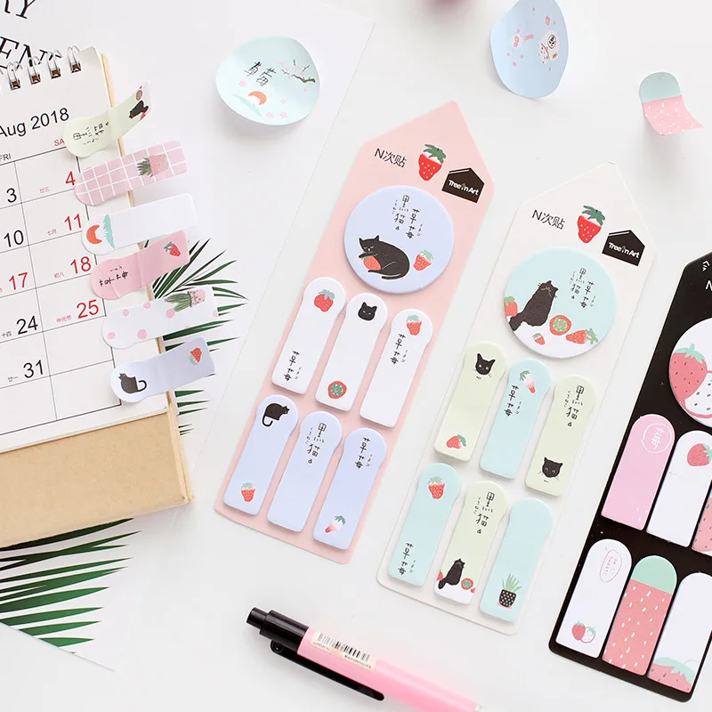 

20Sets Memo Pads Sticky Notes Kawaii Cat cantus Paper Notepad Diary Scrapbooking Stickers Office School stationery Bookmark