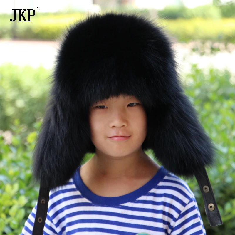 Genuine Children Real Fox Fur Hats Boys 