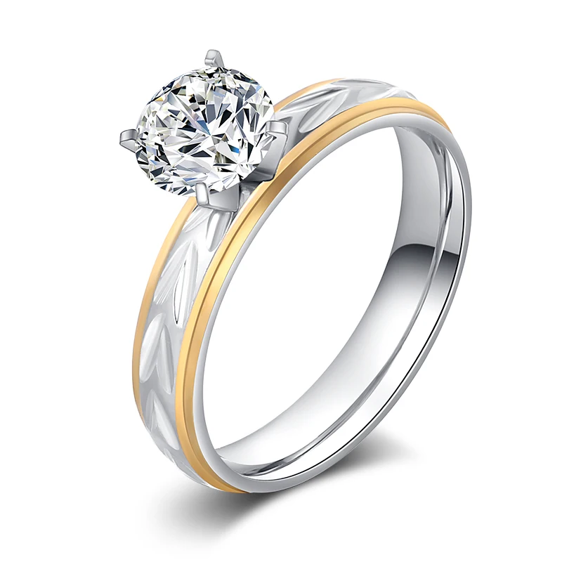 DOTIFI 316L кольца из нержавеющей стали для женщин, партия цветов, циркон, обручальное кольцо, ювелирные изделия