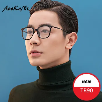 

Hot TR90 Clear Glasses Frame Optical Prescription Myopia Computer Glasses Transparent Fashion Rivet Design Retro Square Frames