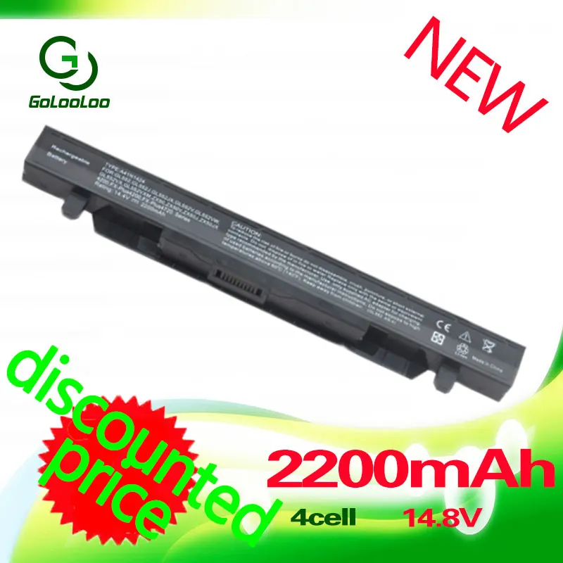 Golooloo 2200MaH 4Cell Laptop Battery for ASUS A14N1424 FX-PLUS GL552 GL552J GL552V ZX50 ZX50JX Series | Компьютеры и офис