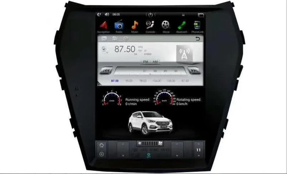Sale 10.4" Tesla Type Android 7.1 6.0 Fit Hyundai santa fe / ix45 2013 2014 2015 Car DVD Player Navigation GPS Radio WIFI 4G CAMERA 1