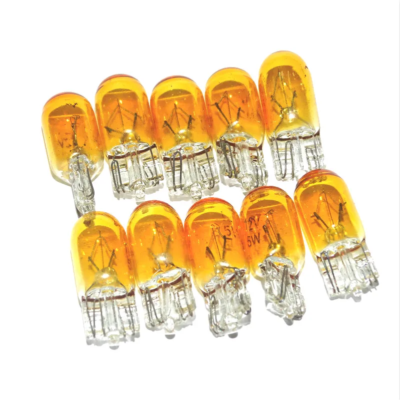 

10x 12V 5W T10 194 501 W5W Orange / Yellow Car Auto Halogen Bulb Automobile Signal Interior Light Lamp Car Headlights Bulbs