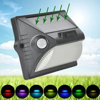 

Solar Rechargeable Dual Motion Sensor lamp Waterproof Garden light 180 Degree Double Sensor Night Light USE 18650 Battery