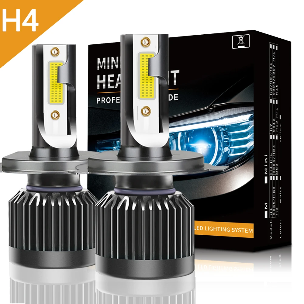 

2pcs Mini Size Car Headlight Bulbs H4 H7 LED H1 H11 H8 H9 LED Headlight Car Light Lamp Fog Lights 76W 6000K 8000lm 12v led blub