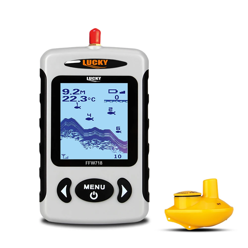 

LUCKY FFW718 Wireless Fish Finder Sonar Sensor 45M Digital Design Nearby Fish Alarm Transducer Detector Fishfinder For Fishing