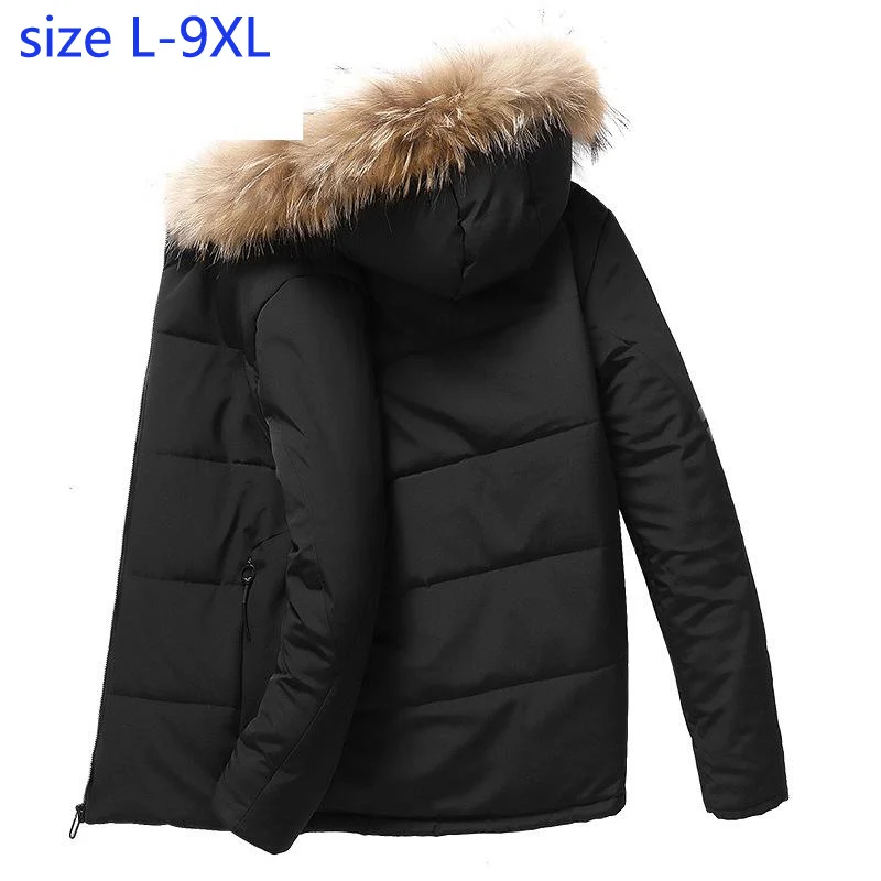

new arrival Men padded Jacket Winter Fur collar Plus Velvet Clothing Handsome Loose super Large Thick Coat Size L-5XL 6XL7XL8XL