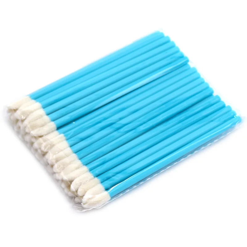 SinSo 50pcs Lip Brush Makeup Brushes Tools Set Mascara Wands Pen Cleaner Cleaning Eyelash Disposable Makeup Brush Applicators - Handle Color: Blue
