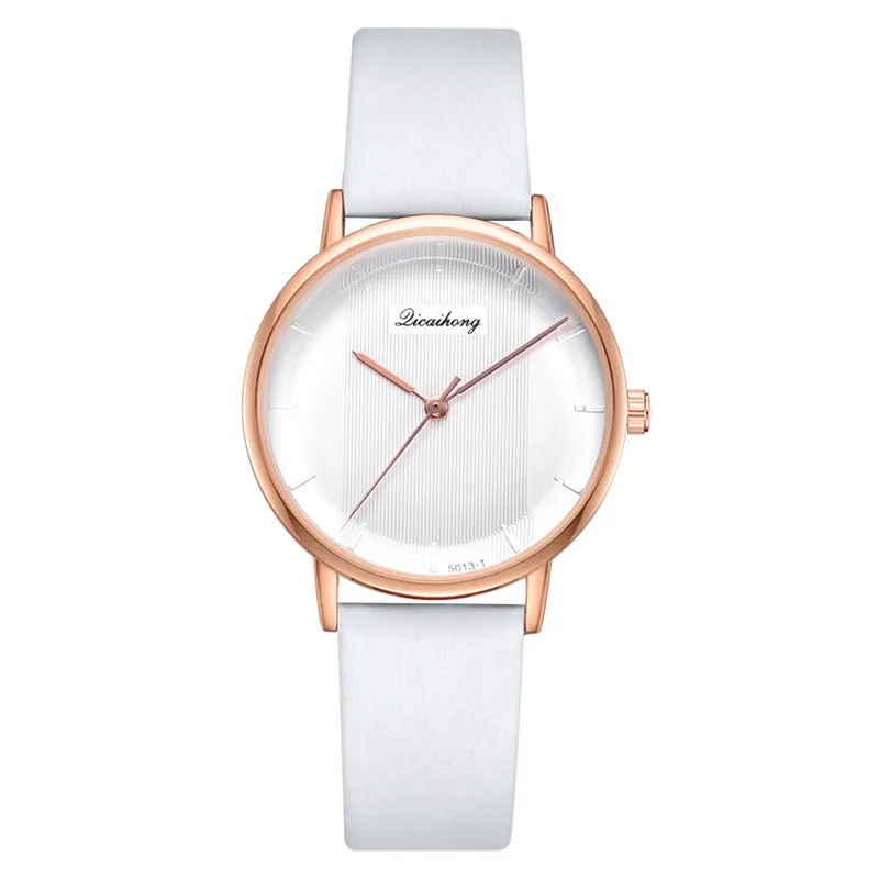 Женские кварцевые часы relojes para mujer новые модные однотонные из искусственной кожи