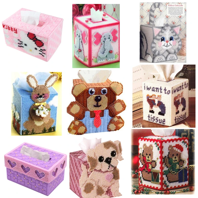 

DIY 3D cross stitch Kit three-dimensional embroidery wool embroidery pumping tissue box tissue box