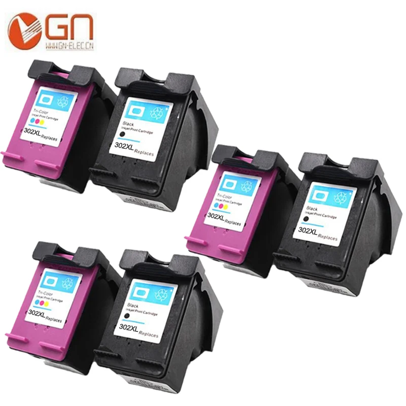 

GN 6PK cartridge For HP 302 302XL ink cartridges compatible for HP Envy 4520 4522 Deskjet 1110 2130 3630 OfficeJet 3830 4650