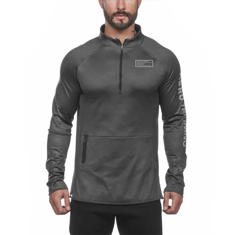 Новинка, Спортивная мужская куртка для бега, брендовая мужская толстовка с длинным рукавом, Спортивная Толстовка, куртка, тренировочный пуловер, брюки - Цвет: Grey Hoodies