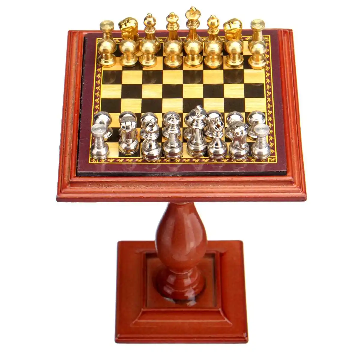 1:12 Масштаб миниатюрные шахматы набор с настольным магнитом шахматы штук развлечения мини шахматная игра стенд миниатюрная сцена модель игровой игрушки