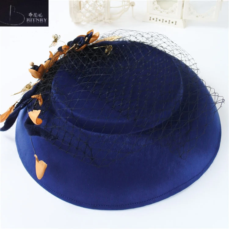 Высококачественная винтажная Свадебная шляпка ручной работы с цветами, Свадебная шляпка, реквизит для фотографий