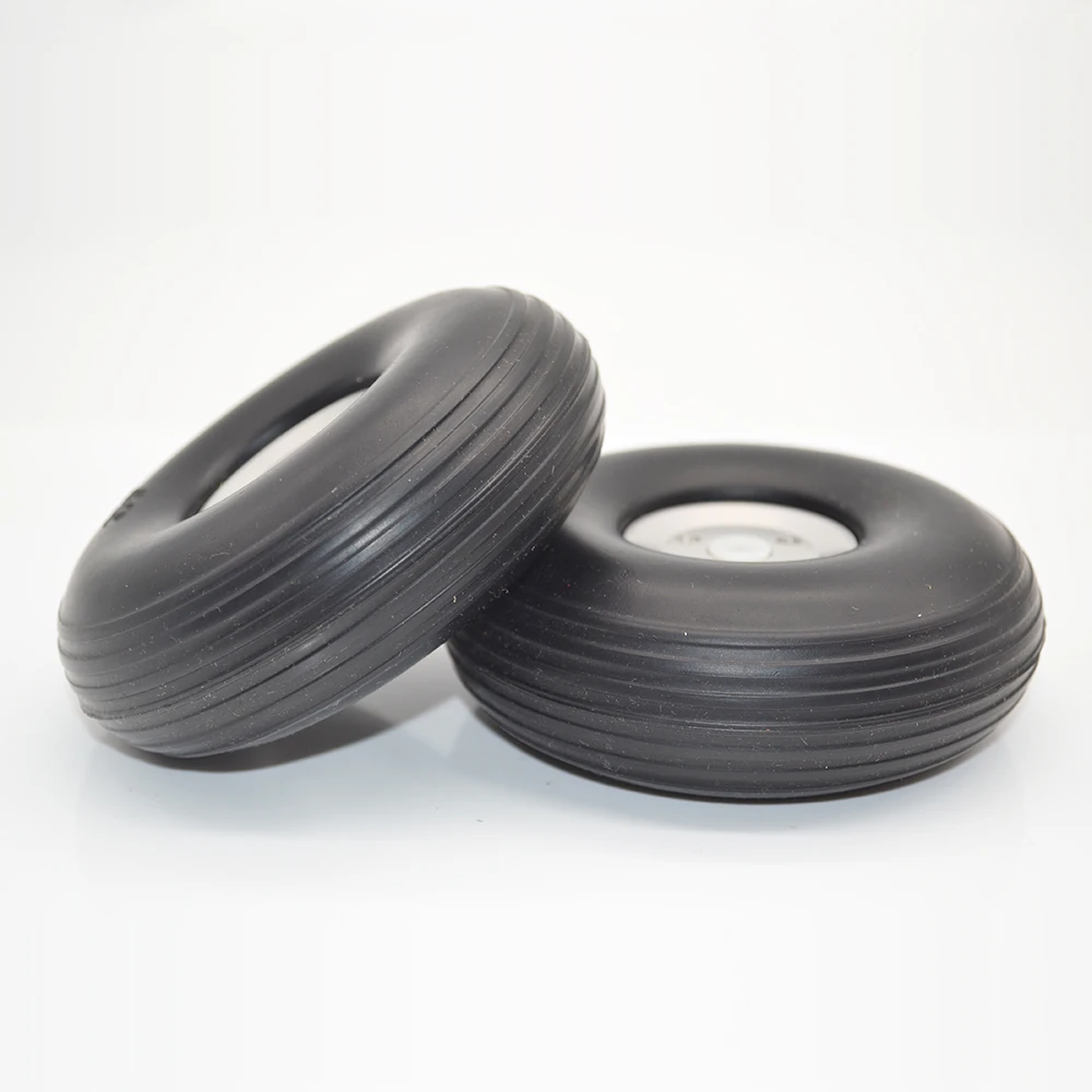 

1 pair of 3.75" 95mm PU Wheel with Aluminum Hub Hold Diameter 5mm for Electric Gasoline RC Airplane Aircraft 3.75 Inch