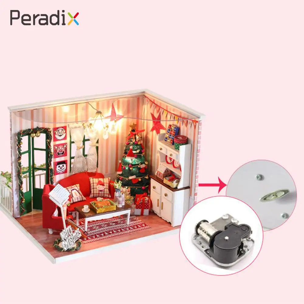 

2018 Handmade DIY House Mini Diy Christmas Cottage Christmas Mini Doll House Drop Shipping