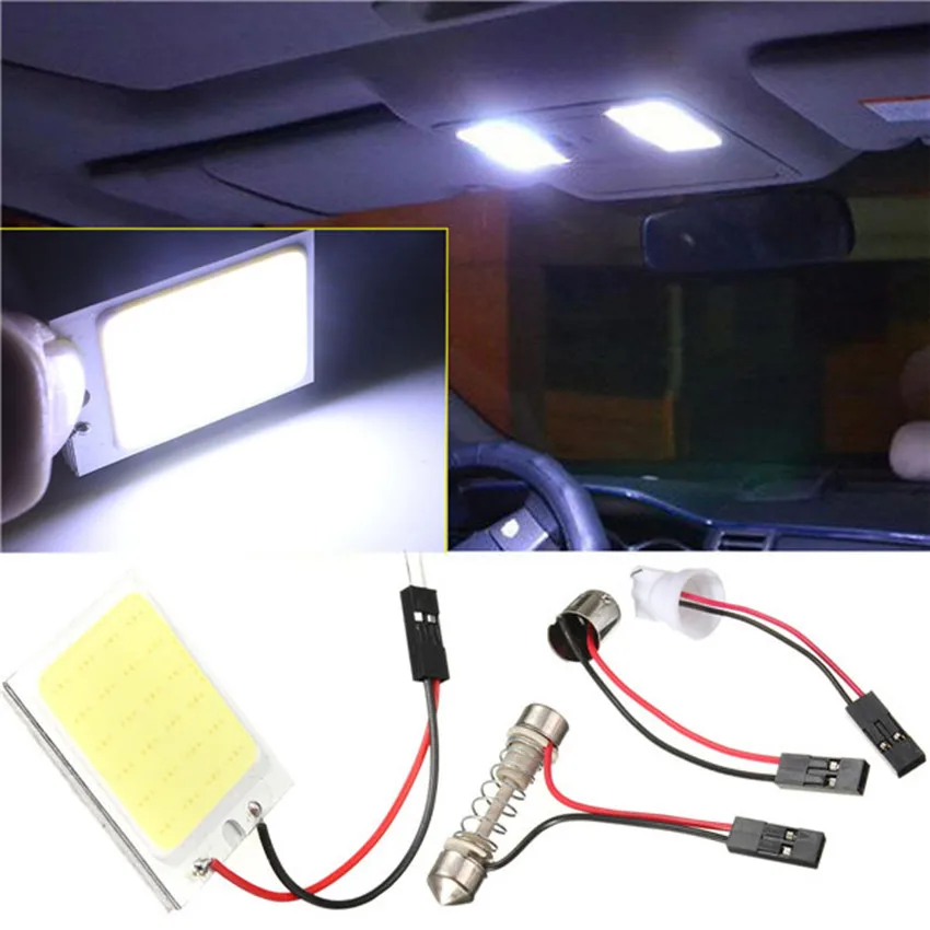 

Dependable 8W COB 24 Chip LED Car Interior Light T10 12V Panel light car light source Ma24