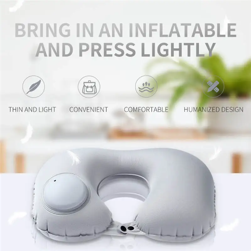

Inflatable U-shaped Pillows Outdoor Portable Pillow Neckrest Folding Train Plane Camping Head Rest Air Cushion Neck Pillow