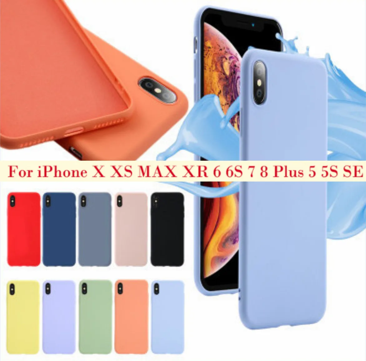 ONEVAN Solid Color Silicone Couples Phone Cases For iPhone XR X XS Max 6 S 7 8 Beyond Candy Cute Soft Simple Fashion |