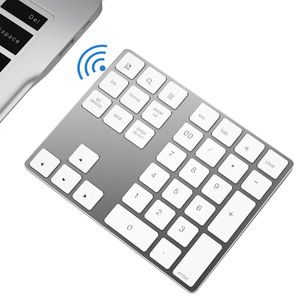 

Bluetooth Number Pad Keyboard Numeric Mini 34 Keys Aluminum Alloy for iOS Android @JH