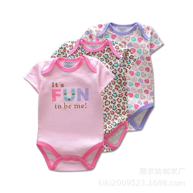 

2019 summer Baby Bodysuits One-Pieces infant clothing Bodysuit cotton newborn baby clothes Overall Jumpsuits Baby 3 Pieces/lot