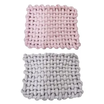 

INS Style Hand Woven Mat Baby Crawling Nonslip Mat Cushion Baby Play Mat Sleeping Cushion Home Decoration Photography Props