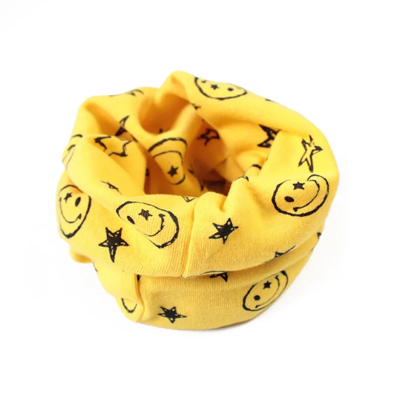 Осенне-зимний теплый воротник шарфа для мальчиков и девочек хлопок O хомут для шеи Снуды - Цвет: Цвет: желтый
