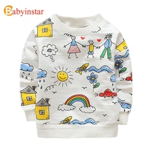 Babyinstar Kids T-shirts Cute Family Graffiti Boys T Shirt Long Sleeve Baby Girls Tops Tees 2017 Spring Autumn Children’s Tees