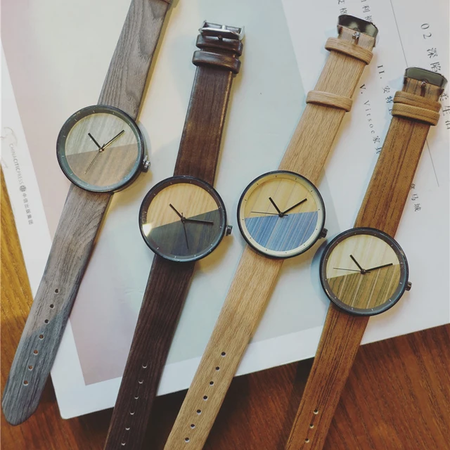 New Stitching Design Wood Grain Watches Simple Retro Female Wristwatch BGG Luxur New Stitching Design Wood Grain Watches Simple Retro Female Wristwatch BGG Luxur