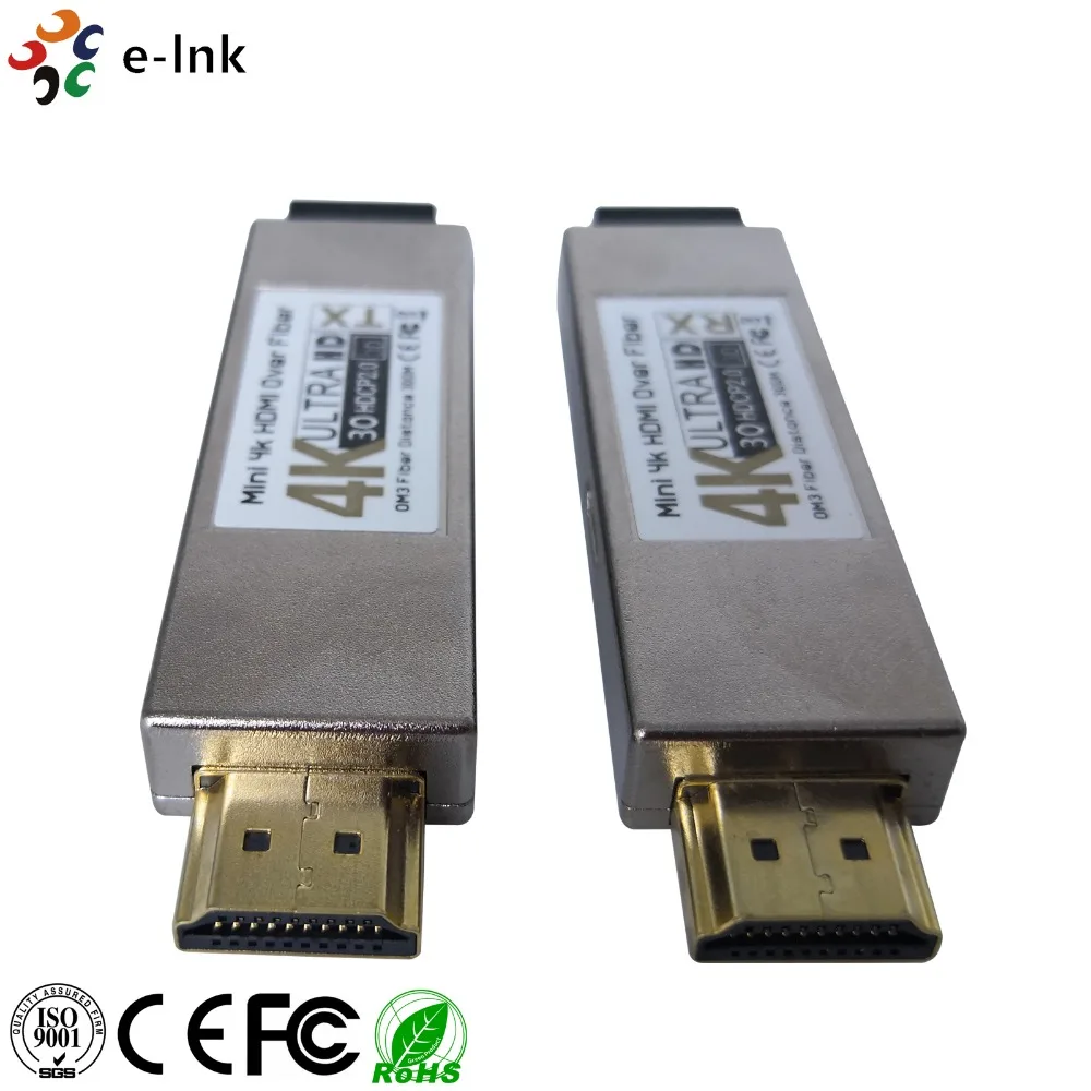 Mini 4K2K HDMI to fiber optic converter and extender for sending uncompressed HDMI signal up to 5